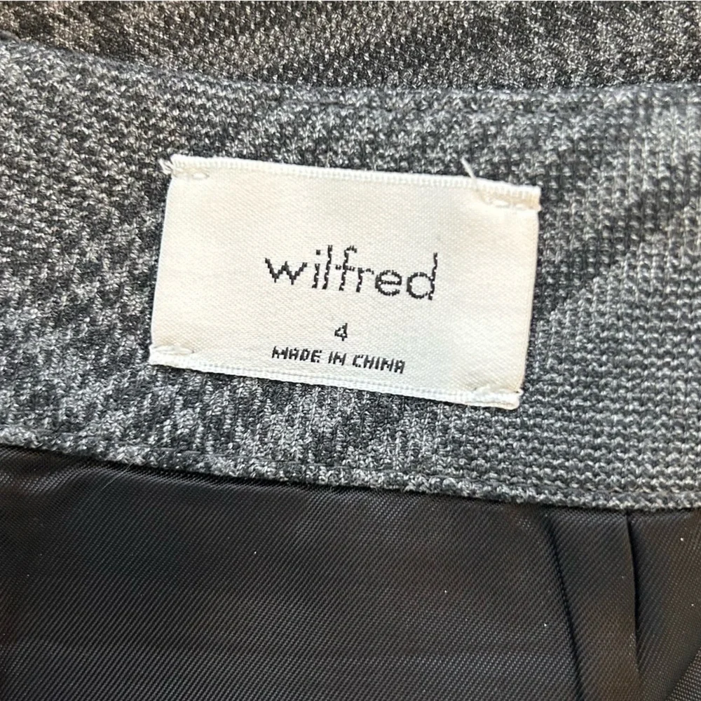 Aritzia Wilfred Classic Mini Skirt Grey Plaid Size 4 - Picture 5 of 7